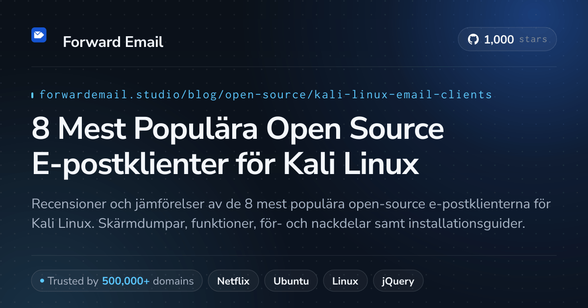 8 Mest Populära Open Source E-postklienter för Kali Linux 2026