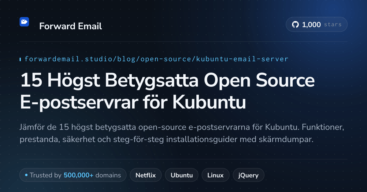 15 Högst Betygsatta Open Source E-postservrar för Kubuntu 2026
