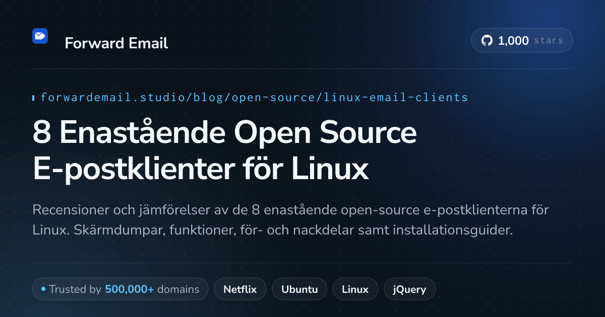 8 Enastående Open Source E-postklienter för Linux 2026