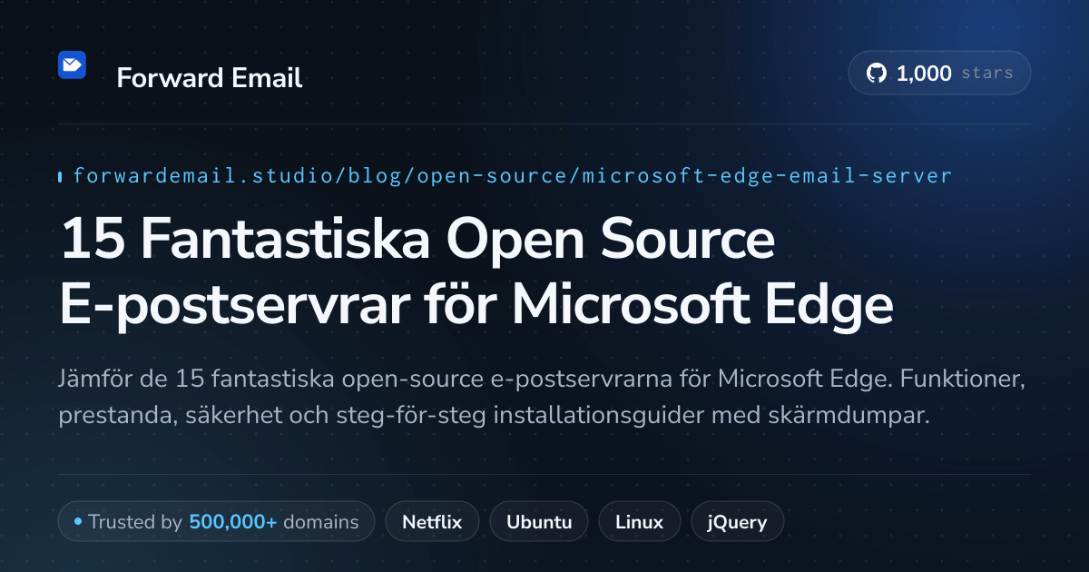 15 Fantastiska Open Source E-postservrar för Microsoft Edge 2026