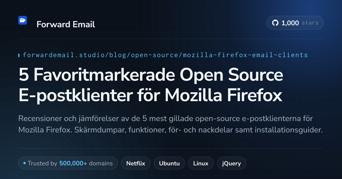 5 Favoritmarkerade Open Source E-postklienter för Mozilla Firefox 2026
