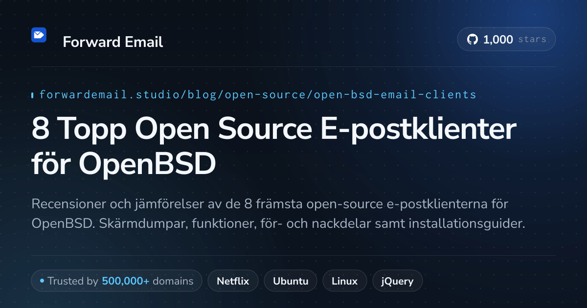 8 Topp Open Source E-postklienter för OpenBSD 2026