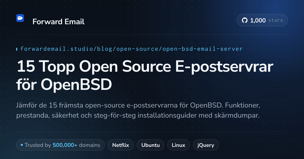 15 Topp Open Source E-postservrar för OpenBSD 2026