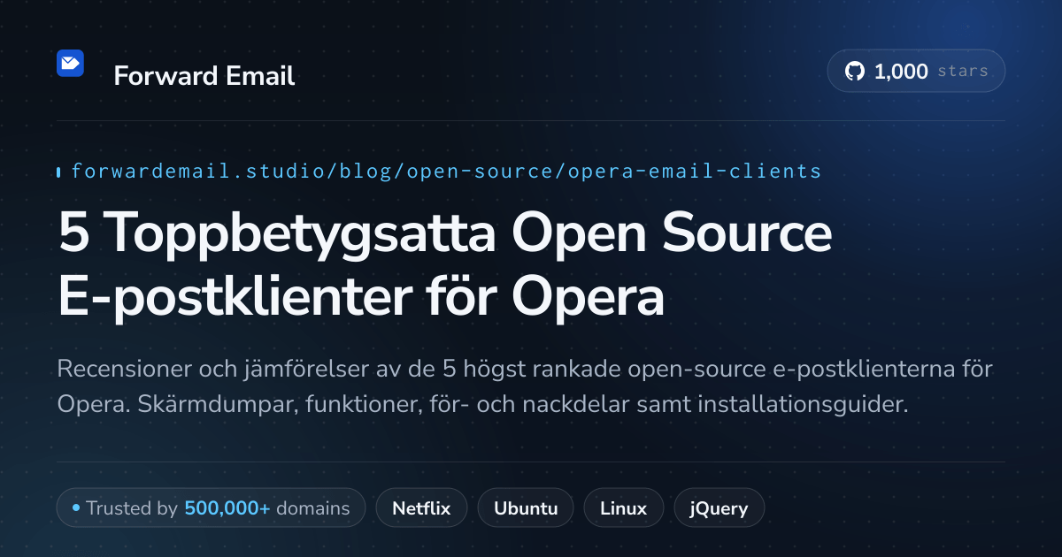 5 Toppbetygsatta Open Source E-postklienter för Opera 2026