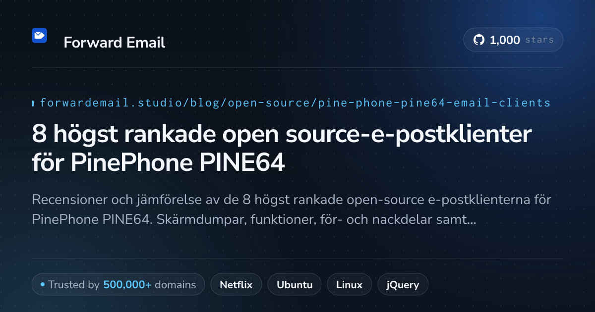 8 högst rankade open source-e-postklienter för PinePhone PINE64 2026