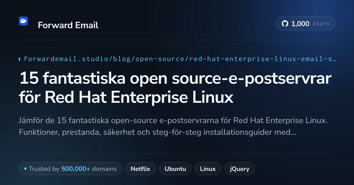 15 fantastiska open source-e-postservrar för Red Hat Enterprise Linux 2026