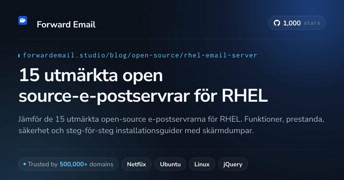 15 utmärkta open source-e-postservrar för RHEL 2026