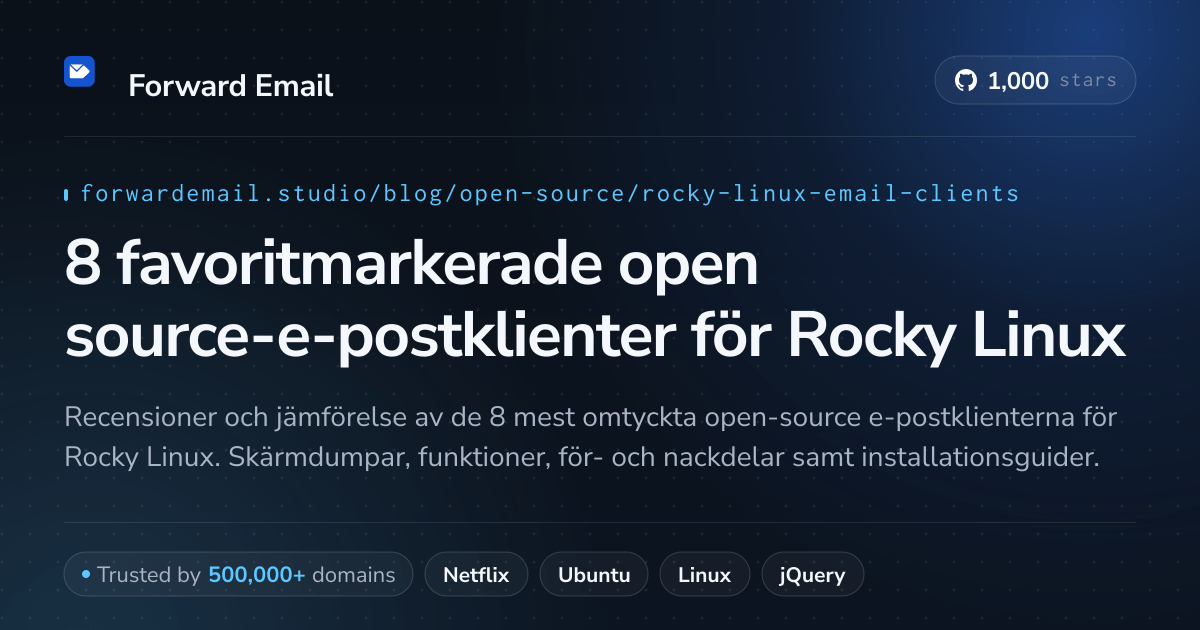 8 favoritmarkerade open source-e-postklienter för Rocky Linux 2026