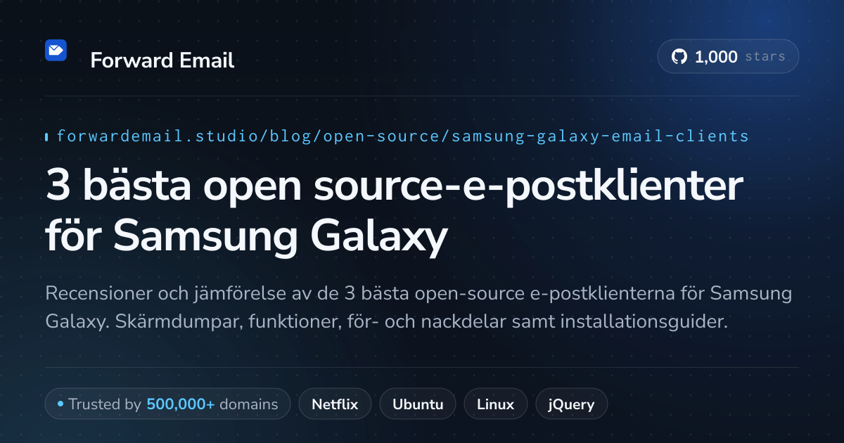 3 bästa open source-e-postklienter för Samsung Galaxy 2026