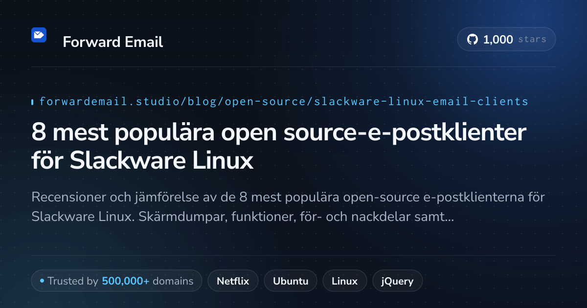 8 mest populära open source-e-postklienter för Slackware Linux 2026