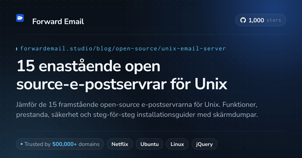 15 enastående open source-e-postservrar för Unix 2026