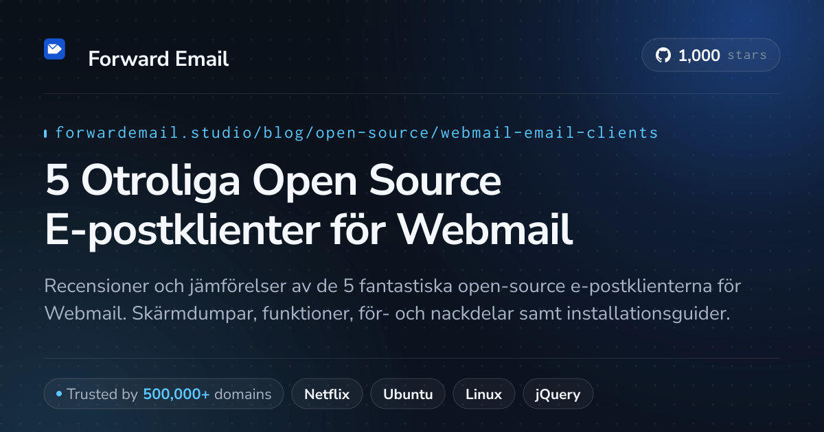5 Otroliga Open Source E-postklienter för Webmail 2026