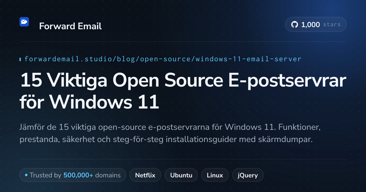 15 Viktiga Open Source E-postservrar för Windows 11 2026