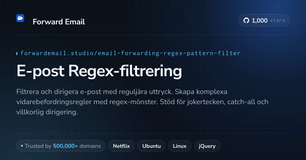 E-post Regex-filtrering - avancerad mönstermatchning för egna domäner