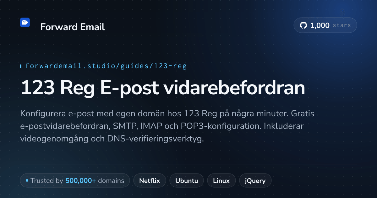 Hur man konfigurerar e-post med 123 Reg