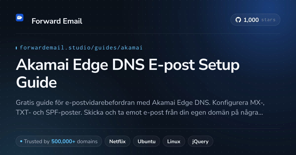 Hur man konfigurerar e-post med Akamai Edge DNS