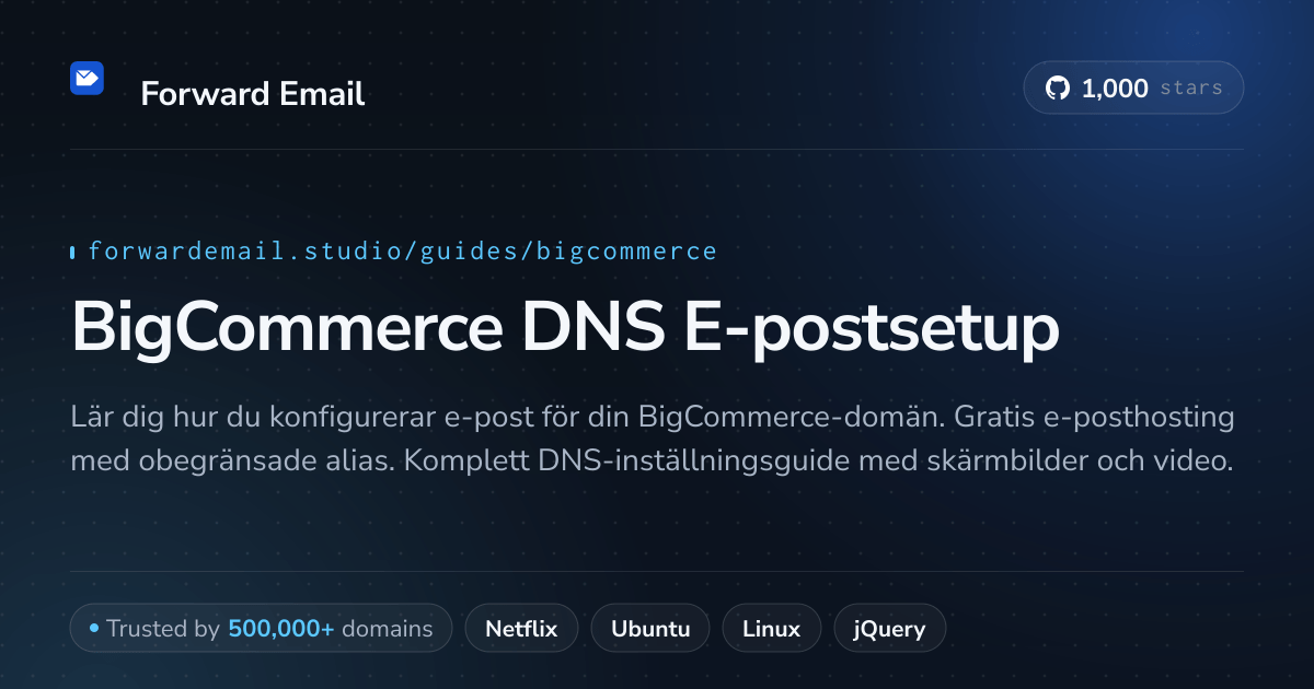Hur man konfigurerar e-post med BigCommerce