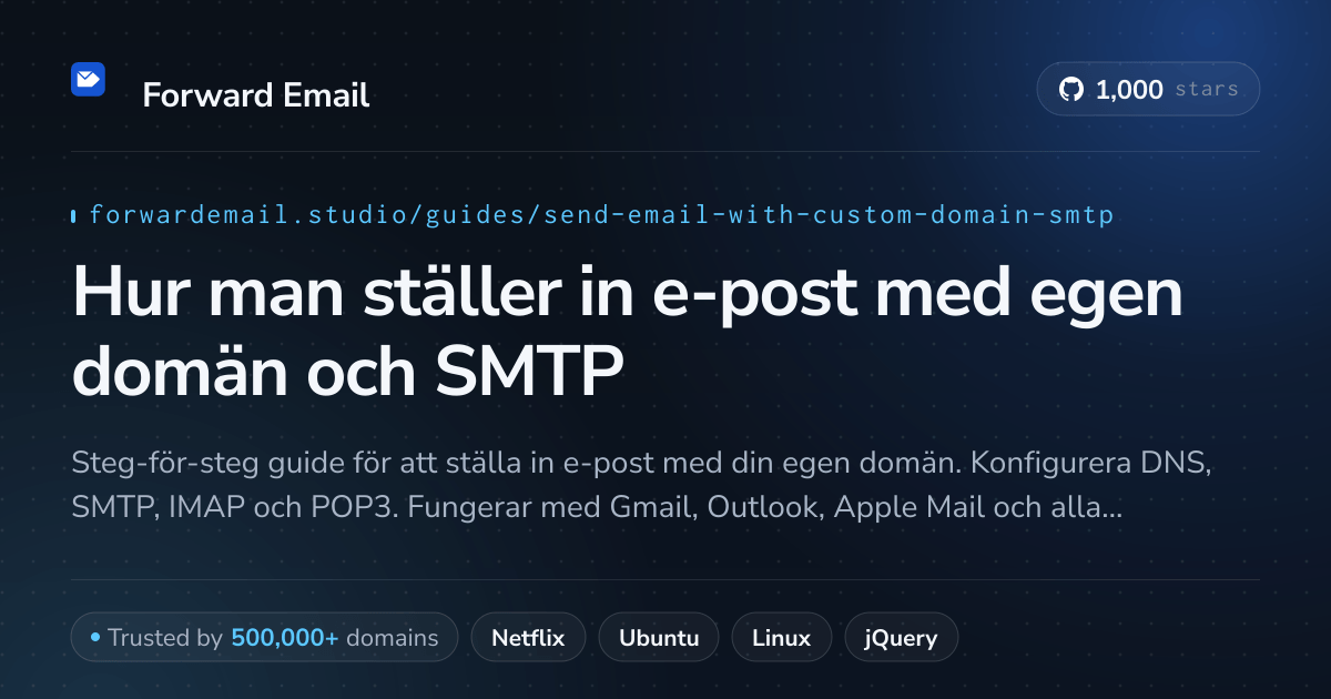 Hur man konfigurerar e-post med Send Email with Custom Domain
