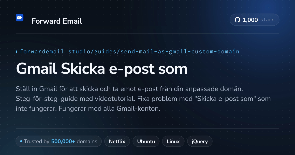 Hur man konfigurerar e-post med Send Mail As with Gmail
