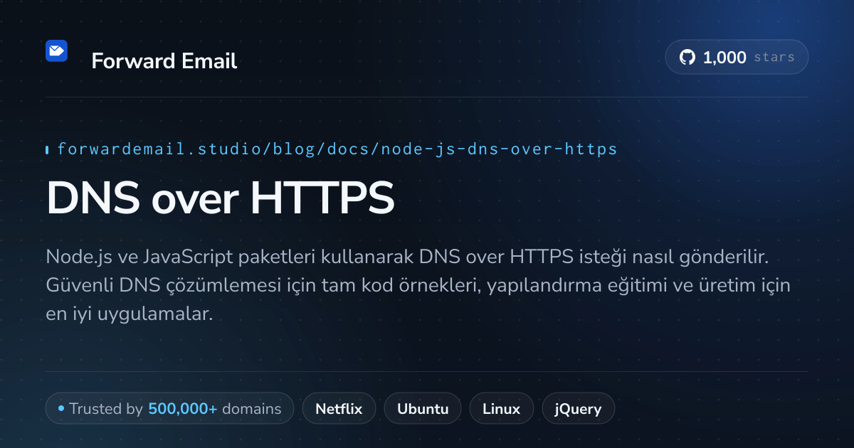HTTPS üzerinden Node.js DNS