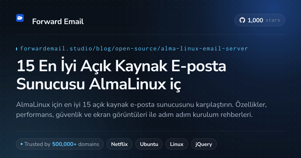 15 En İyi Açık Kaynak E-posta Sunucusu AlmaLinux için 2026