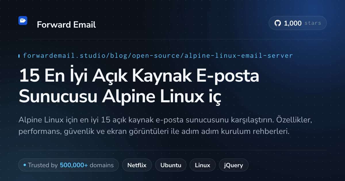 15 En İyi Açık Kaynak E-posta Sunucusu Alpine Linux için 2026