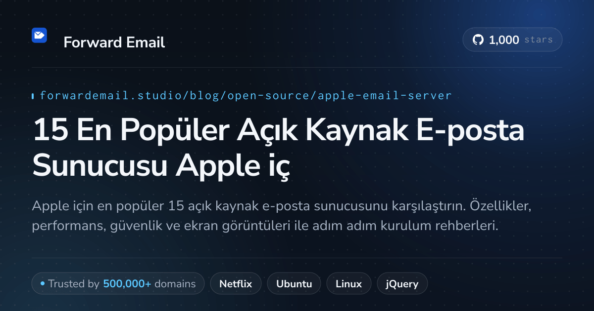 15 En Popüler Açık Kaynak E-posta Sunucusu Apple için 2026