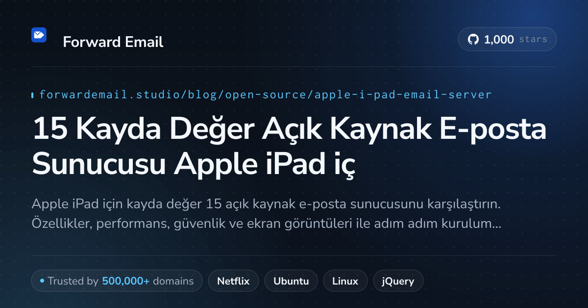 15 Kayda Değer Açık Kaynak E-posta Sunucusu Apple iPad için 2026