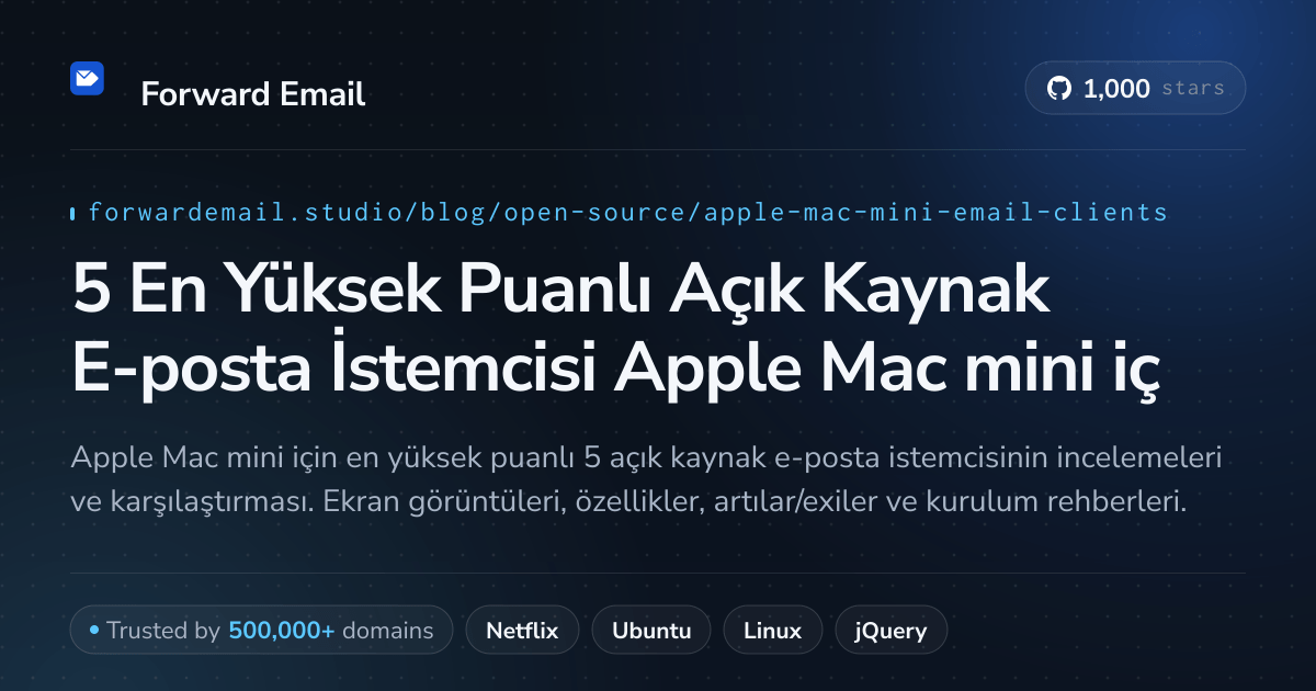 5 En Yüksek Puanlı Açık Kaynak E-posta İstemcisi Apple Mac mini için 2026
