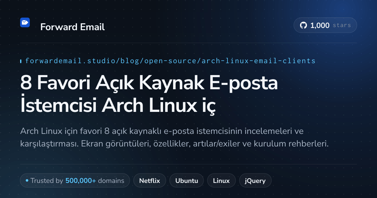 8 Favori Açık Kaynak E-posta İstemcisi Arch Linux için 2026