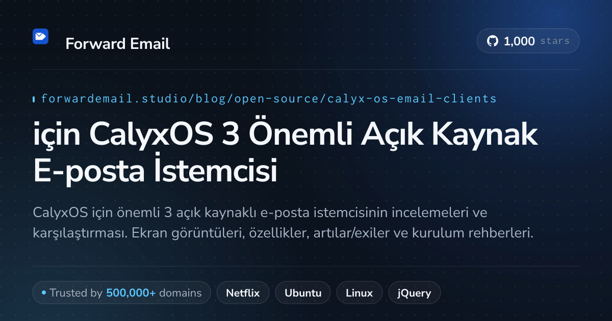 2026 için CalyxOS 3 Önemli Açık Kaynak E-posta İstemcisi