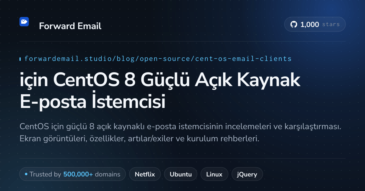 2026 için CentOS 8 Güçlü Açık Kaynak E-posta İstemcisi