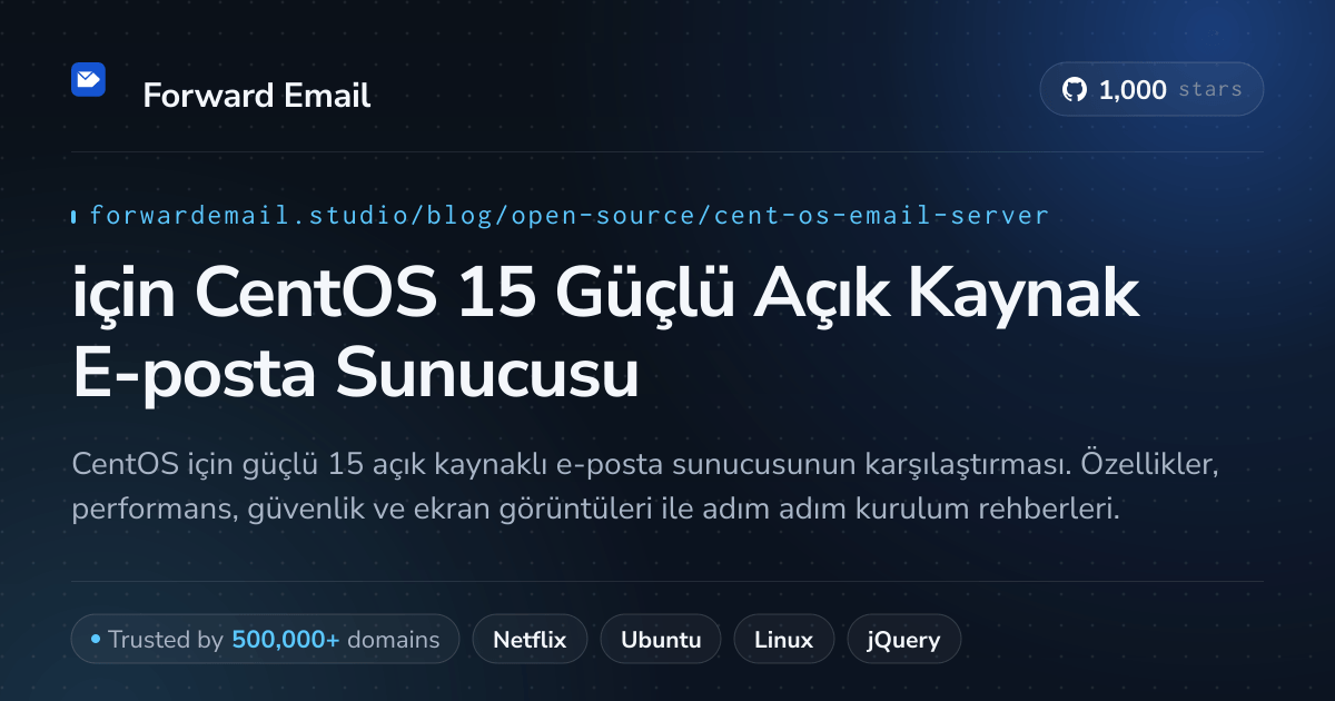 2026 için CentOS 15 Güçlü Açık Kaynak E-posta Sunucusu