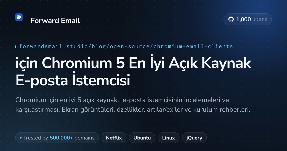 2026 için Chromium 5 En İyi Açık Kaynak E-posta İstemcisi