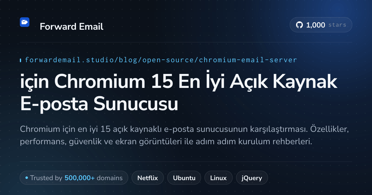 2026 için Chromium 15 En İyi Açık Kaynak E-posta Sunucusu