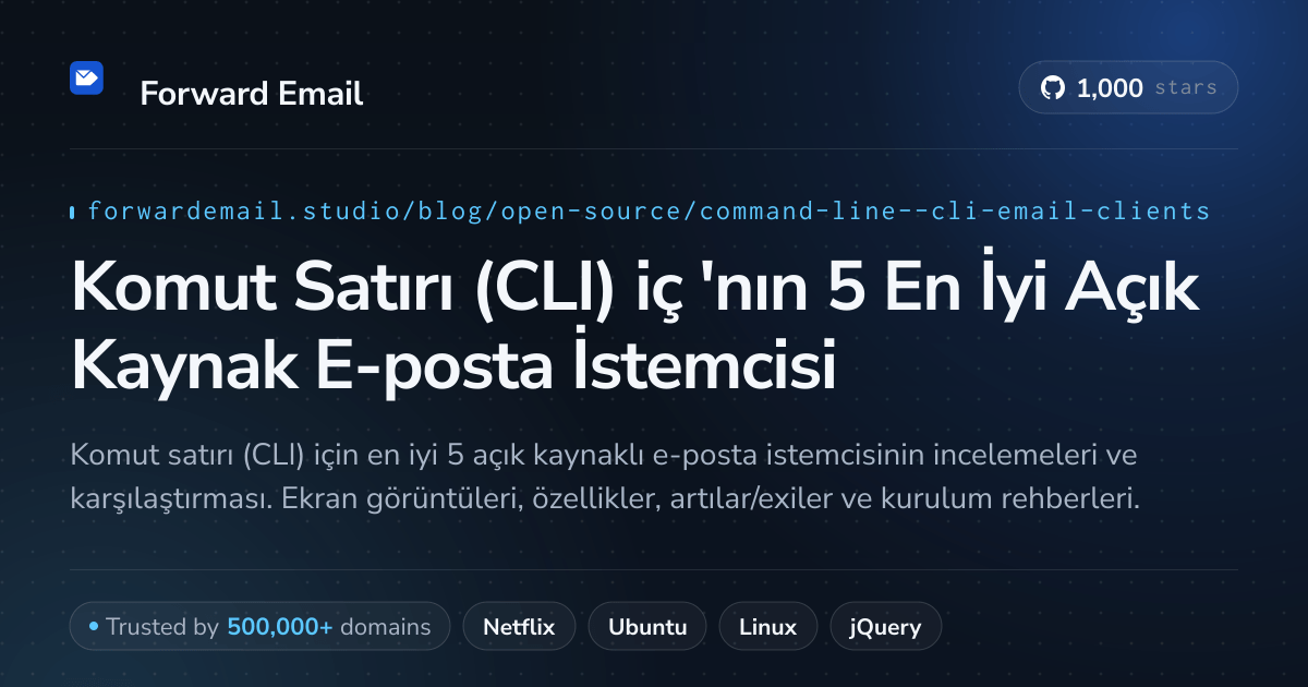 Komut Satırı (CLI) için 2026'nın 5 En İyi Açık Kaynak E-posta İstemcisi