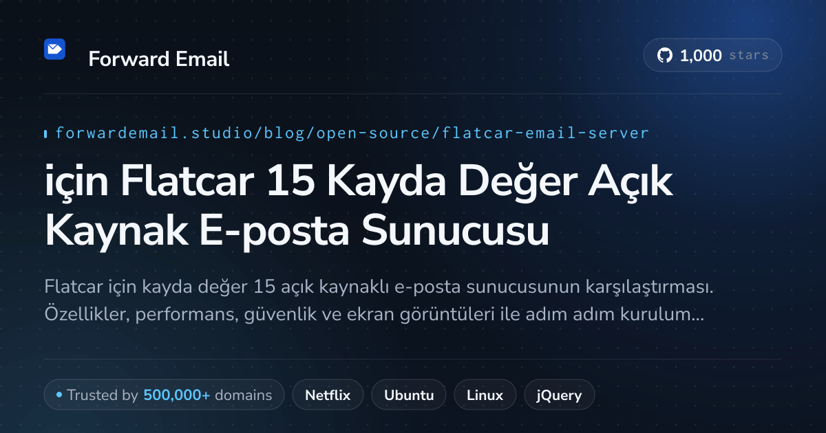 2026 için Flatcar 15 Kayda Değer Açık Kaynak E-posta Sunucusu
