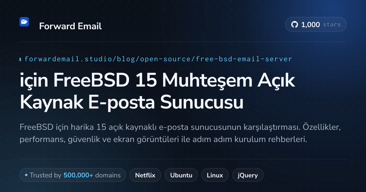 2026 için FreeBSD 15 Muhteşem Açık Kaynak E-posta Sunucusu