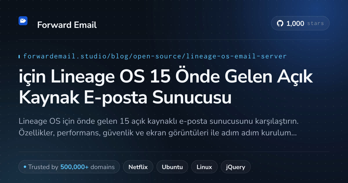 2026 için Lineage OS 15 Önde Gelen Açık Kaynak E-posta Sunucusu