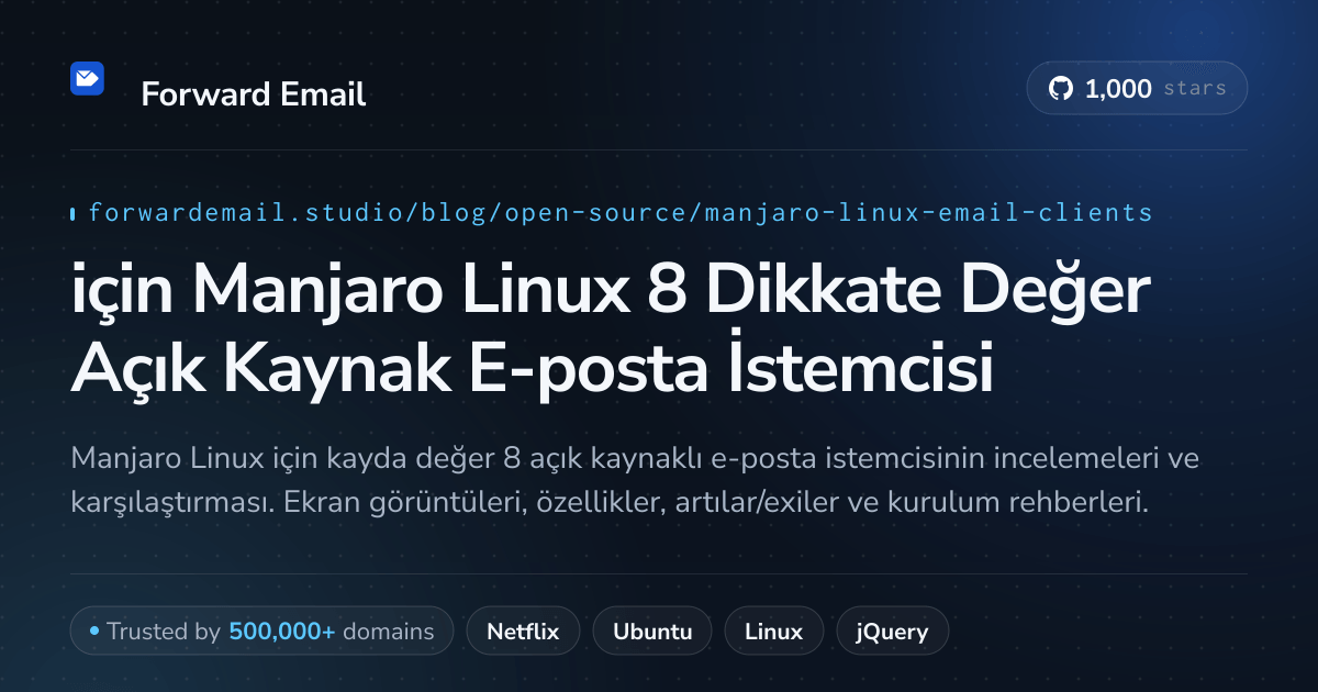 2026 için Manjaro Linux 8 Dikkate Değer Açık Kaynak E-posta İstemcisi