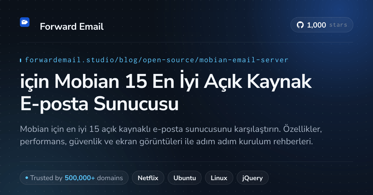 2026 için Mobian 15 En İyi Açık Kaynak E-posta Sunucusu