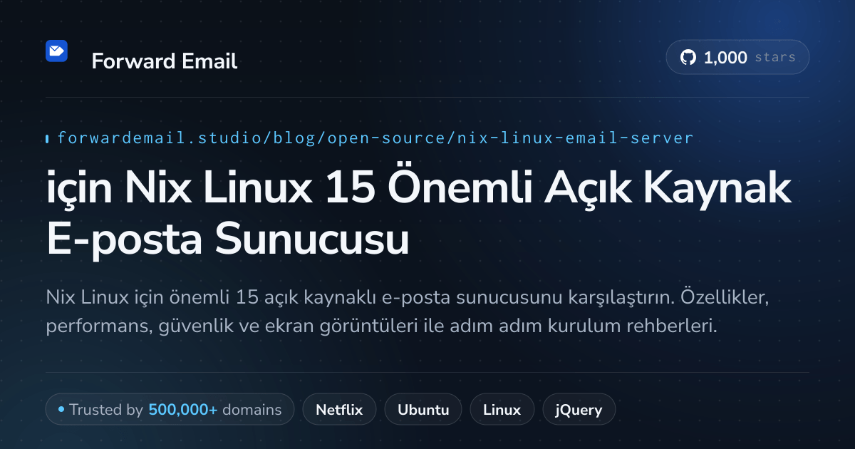 2026 için Nix Linux 15 Önemli Açık Kaynak E-posta Sunucusu