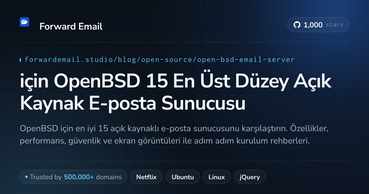 2026 için OpenBSD 15 En Üst Düzey Açık Kaynak E-posta Sunucusu