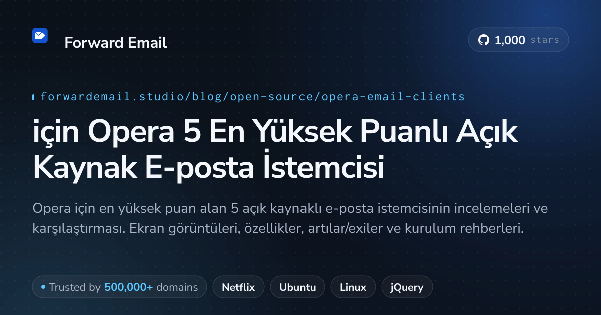 2026 için Opera 5 En Yüksek Puanlı Açık Kaynak E-posta İstemcisi