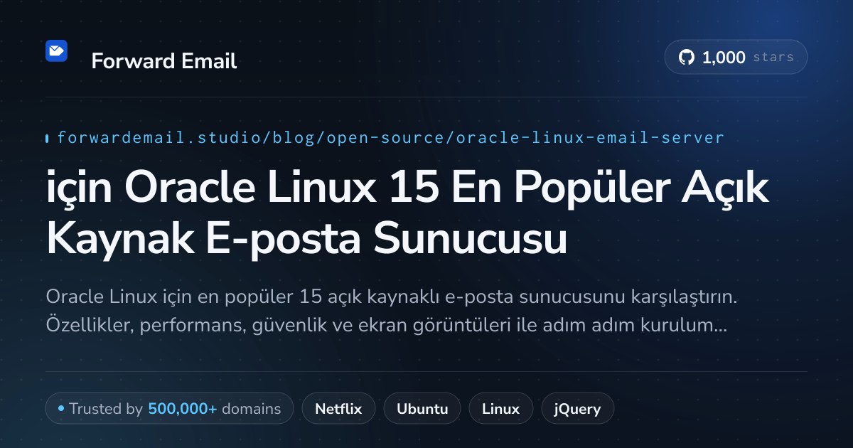 2026 için Oracle Linux 15 En Popüler Açık Kaynak E-posta Sunucusu