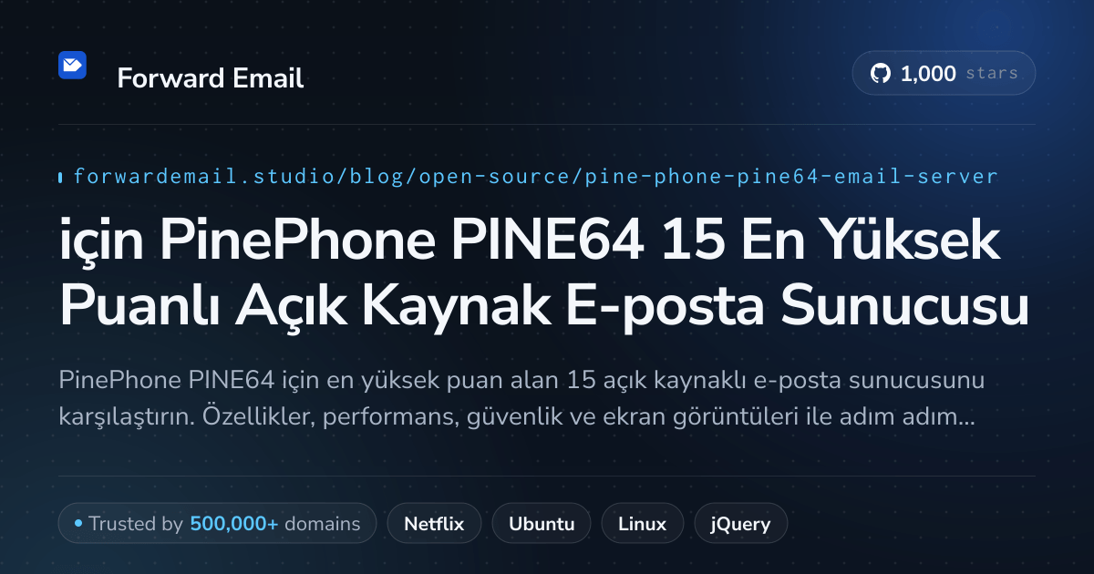 2026 için PinePhone PINE64 15 En Yüksek Puanlı Açık Kaynak E-posta Sunucusu