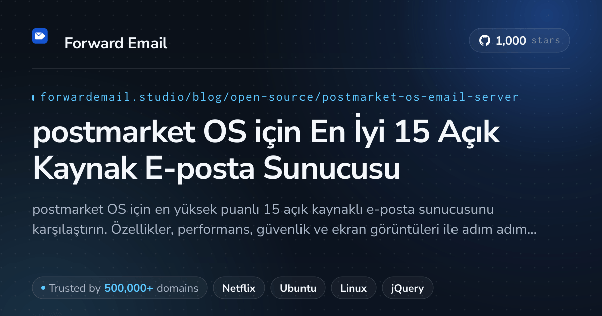 postmarket OS 2026 için En İyi 15 Açık Kaynak E-posta Sunucusu