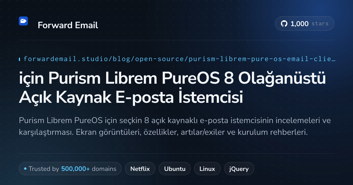 2026 için Purism Librem PureOS 8 Olağanüstü Açık Kaynak E-posta İstemcisi