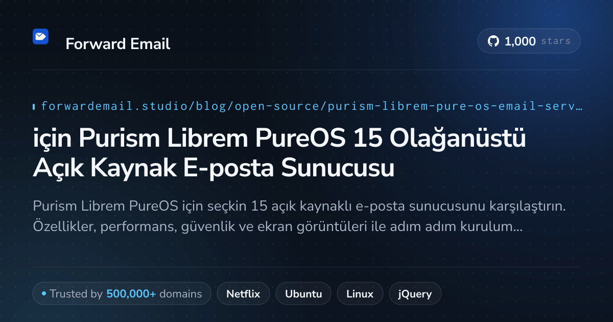2026 için Purism Librem PureOS 15 Olağanüstü Açık Kaynak E-posta Sunucusu
