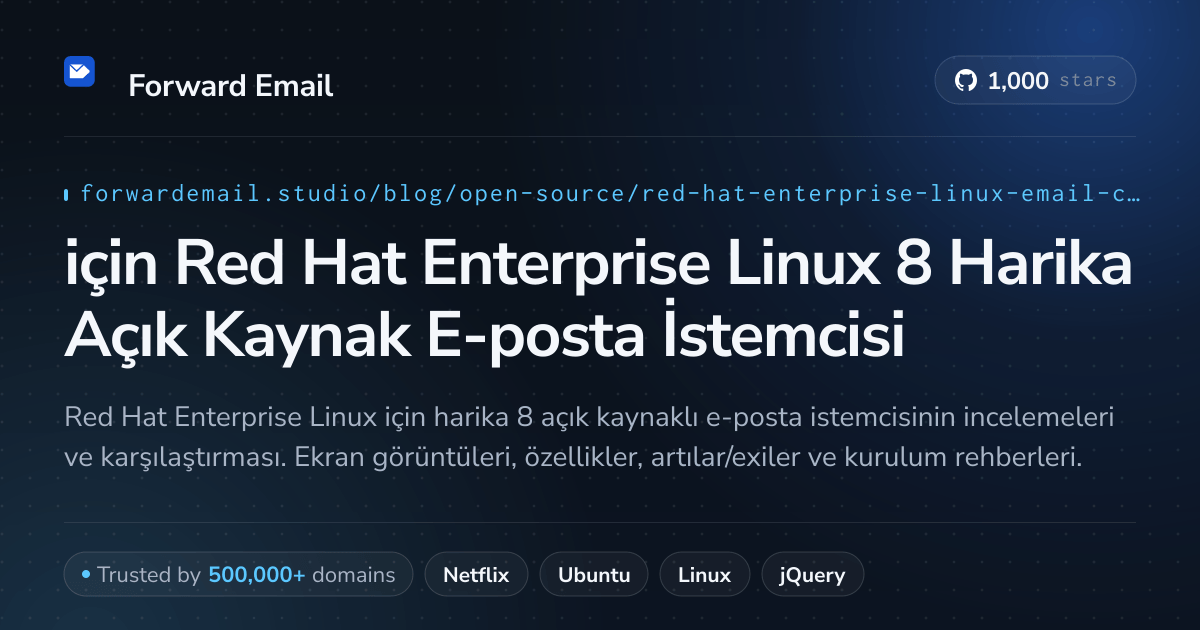 2026 için Red Hat Enterprise Linux 8 Harika Açık Kaynak E-posta İstemcisi